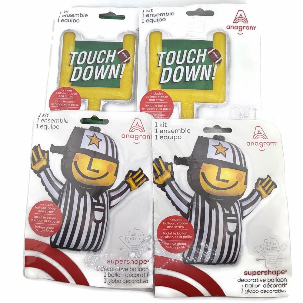 Anagram Touchdown Referee Decorative Balloons - set of 4